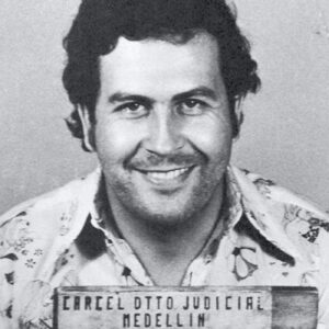 Polizeiliches Erkennungsfoto von Pablo Escobar aus den 1970er Jahren.