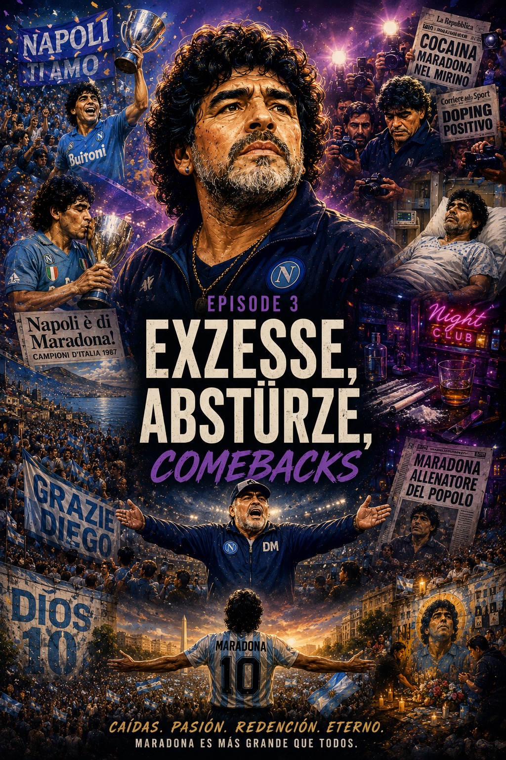 Diego Maradona in den späteren Jahren seines Lebens zwischen Triumph, Krise und Rückkehr.